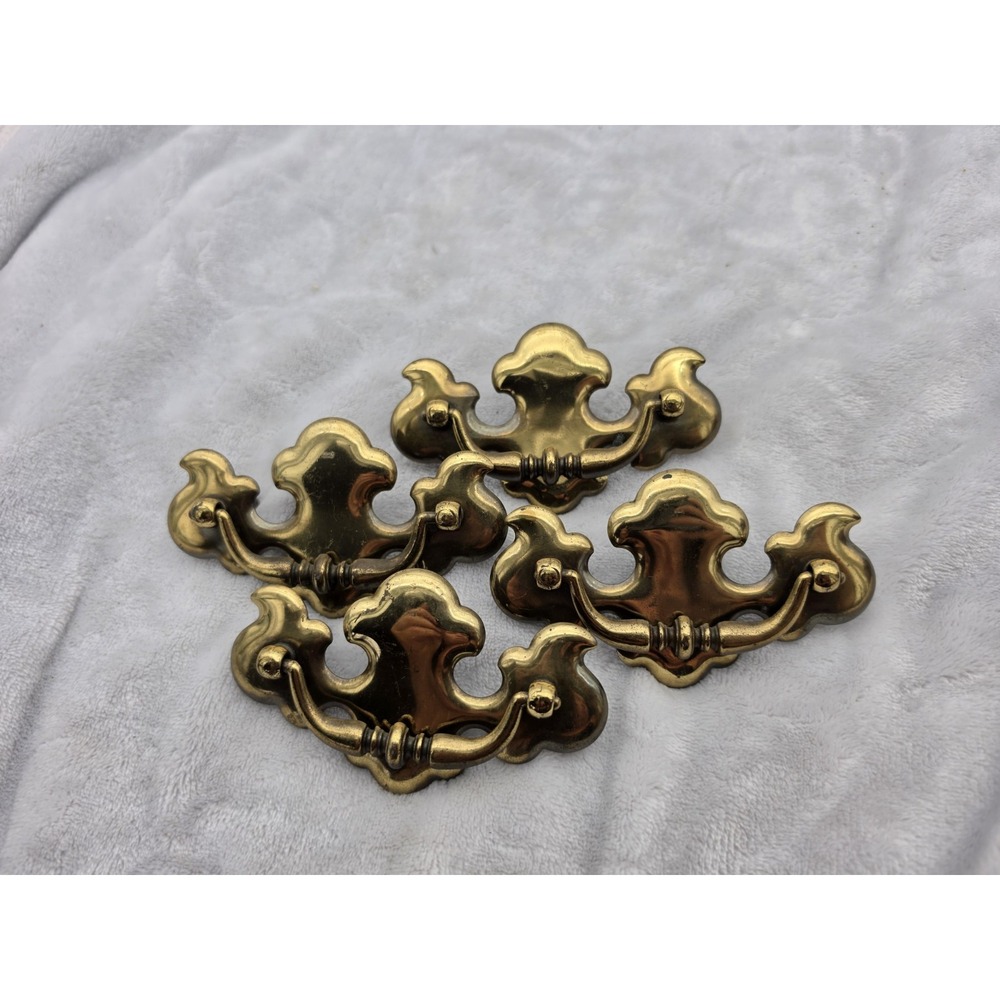 Vintage KBC Keeler N-18553 Brass Chippendale Drawer Pulls Set of 4 USA